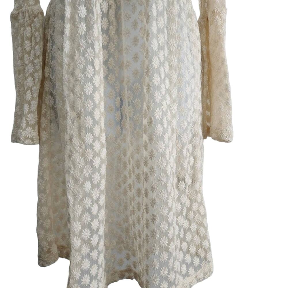 Chelsea and Violet Cream Crochet Dress w/ Slip Melodie Size M - Picture 8 of 10
